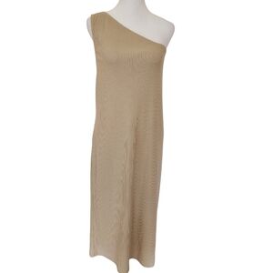 New XXL Beige GAP Ribbed One Shoulder Midi Dress
